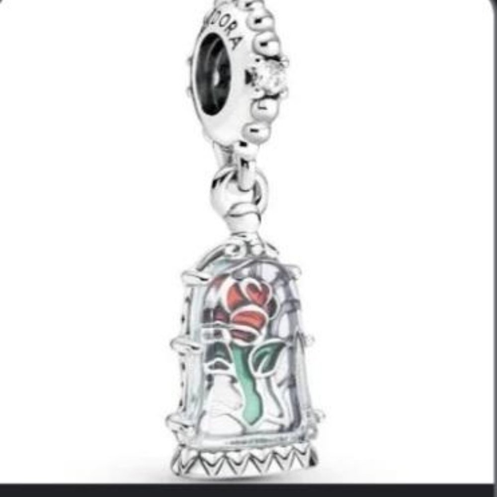 Pandora Disney Beauty And Beast Enchanted Rose In… - image 1